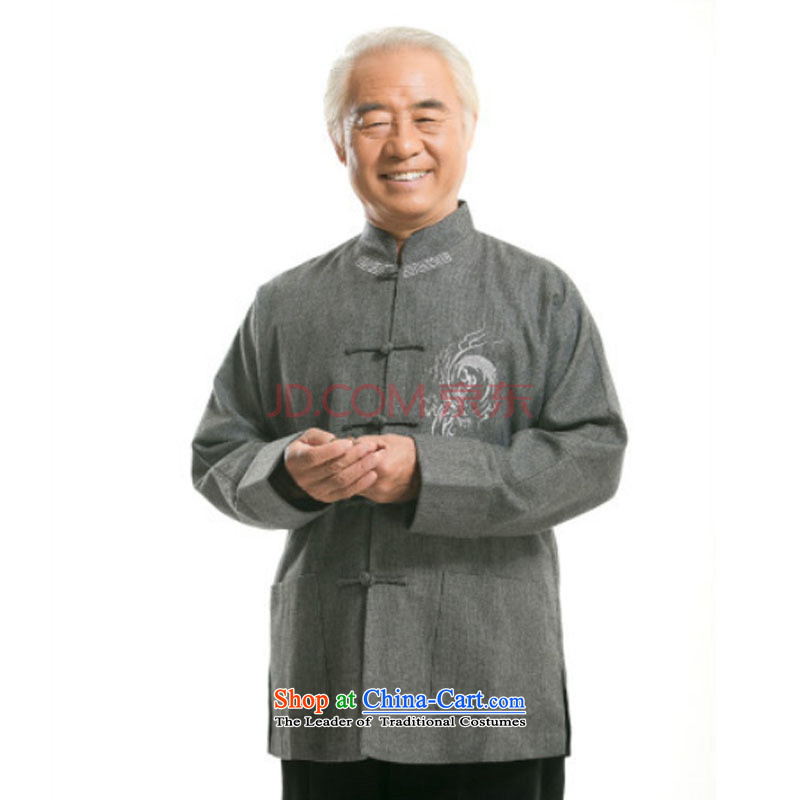 In line cloud gross new autumn and winter?) older men Tang Gown of older persons detained jacket national costumes disc DY0768-1 Light Gray Line-M, Cloud (youthinking) , , , shopping on the Internet