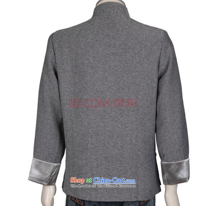 The Cloud's stake in the collar of the Chinese Tang dynasty older men's jackets and gray linen china wind DY0308 national costumes  , L-line cloud gray (youthinking) , , , shopping on the Internet
