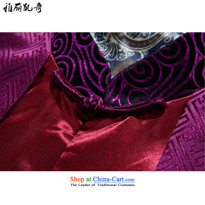 Alice Keci shawl Tang Dynasty Spring New Men Tang Dynasty Chinese collar retro improved dress Chinese tunic spring and fall jacket clothes purple , L, Alice keci shopping on the Internet has been pressed.