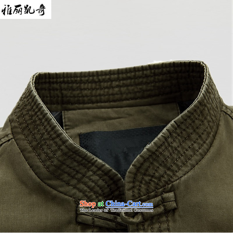 Alice Keci Old Beijing men in Tang Dynasty older Chinese cotton autumn and winter jacket, large long-sleeved shirt with father improved leisure retro improved) 2-color XL, Alice keci shopping on the Internet has been pressed.
