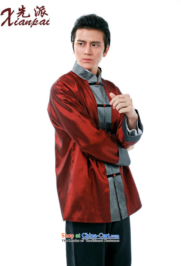 The dispatch of the Spring and Autumn Period and the Tang dynasty fashion men long-sleeved red wedding dresses high-end new Chinese Youth Shirts China wind collar folder jacket collar loose XL red satin long-sleeved sweater XXL picture, prices, brand platters! The elections are supplied in the national character of distribution, so action, buy now enjoy more preferential! As soon as possible.