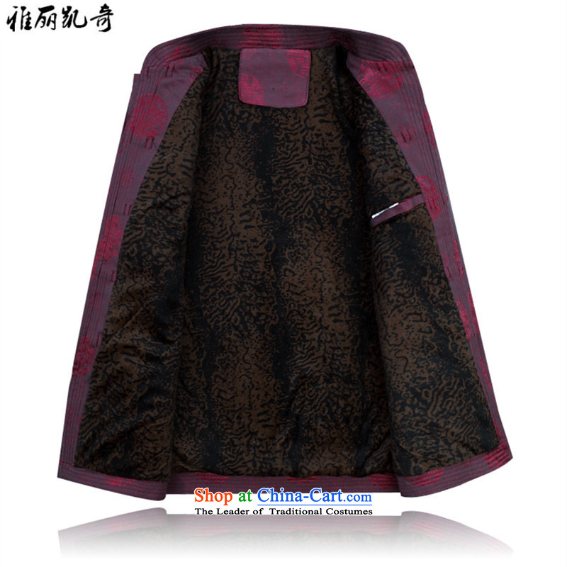 Alice Keci Tang jacket men in older Tang jackets Chinese collar older maximum code disk detained during the spring and autumn jacket coat improved national kit brown shirt kit plus pants XXL, Alice keci shopping on the Internet has been pressed.
