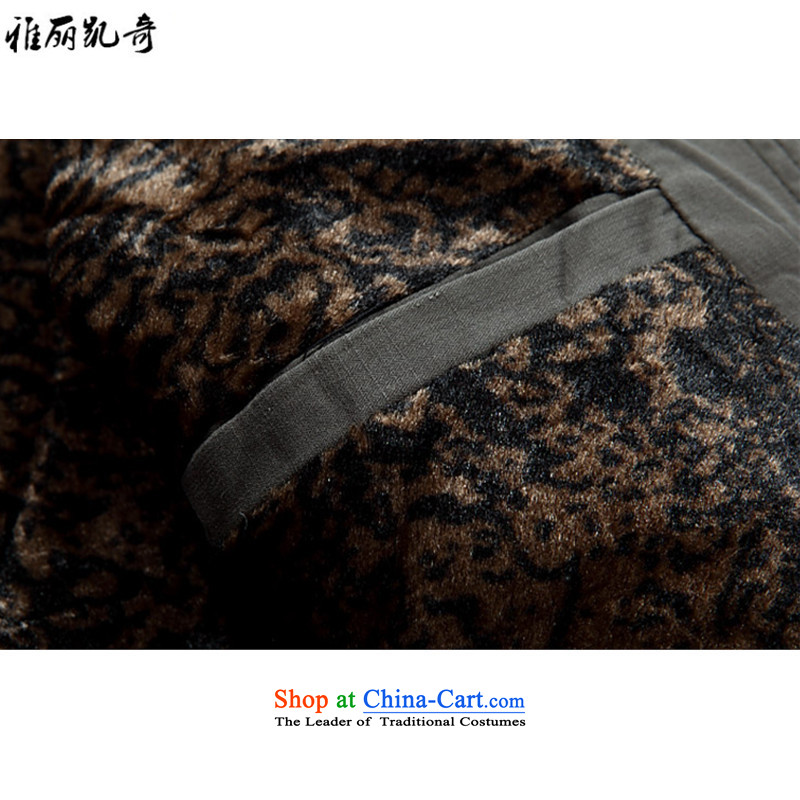 Alice Keci older people in Tang jackets men long-sleeved Tang Dynasty Chinese men disc buckle of autumn and winter clothes for men Tang blouses improvement of cotton coat carbon Alice M) thick keci shopping on the Internet has been pressed.