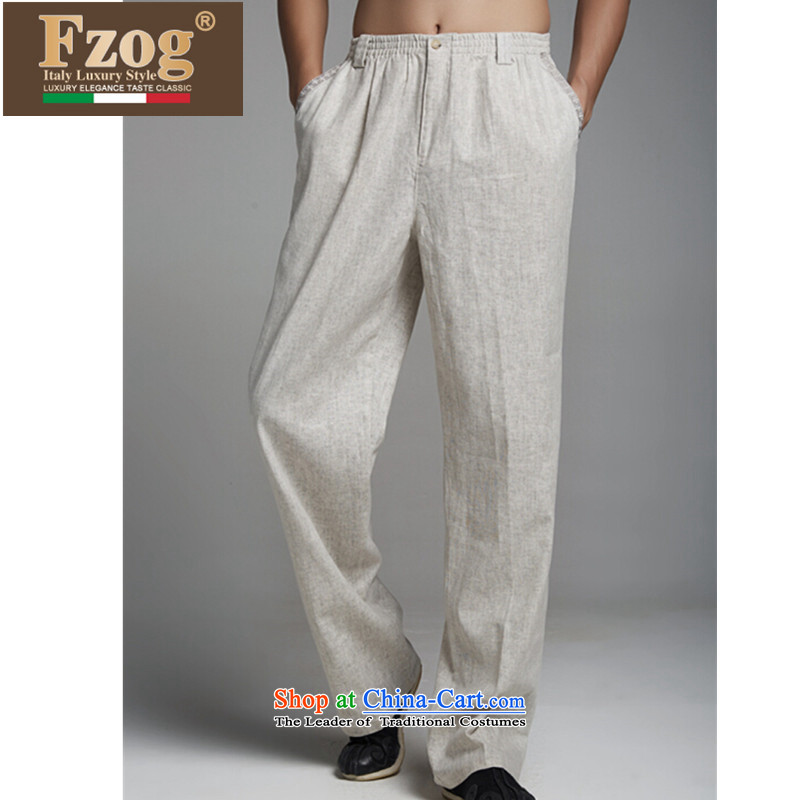  China wind retro Tang FZOG long pants low Comfort Men counters genuine jogging pants from ironing light gray M,fzog,,, shopping on the Internet