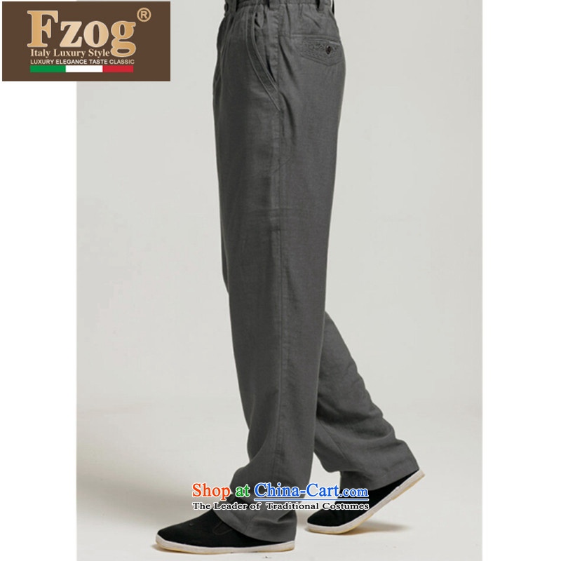 The new summer 2015 FZOG leisure men loose China wind gray long pants Tang dynasty breathability and comfort gray L,fzog,,, shopping on the Internet