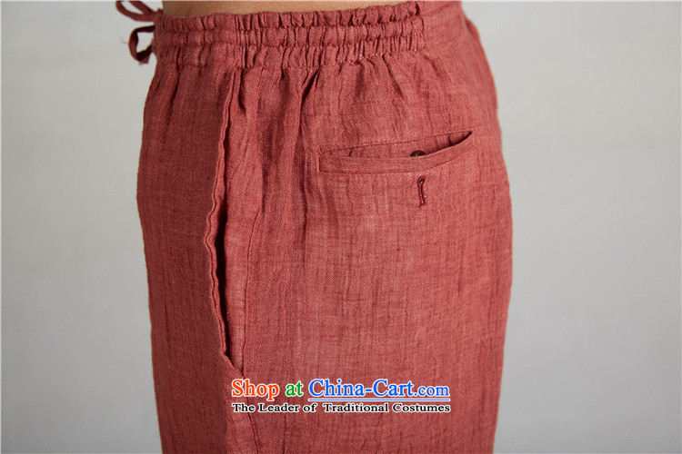 Fzog  genuine counters linen leisure Tang dynasty summer new pure color national costumes men long pants RED M picture, prices, brand platters! The elections are supplied in the national character of distribution, so action, buy now enjoy more preferential! As soon as possible.