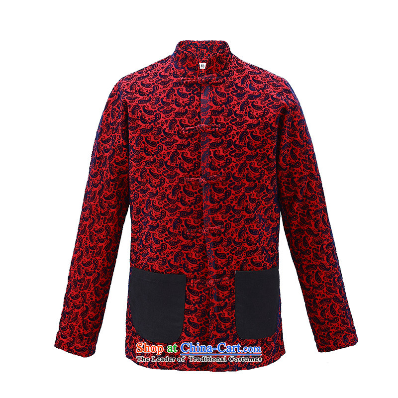 Jockeys Leopard health jacket men Tang dynasty 2015 Autumn New China wind collar disc tie long-sleeved stylish men designer brands of cashew nuts , M, riding a leopard who red (QIBAOLANG) , , , shopping on the Internet
