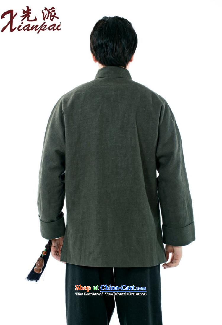 To send a new Spring and Autumn Chinese linen china wind jacket traditional feel even cuff Tang Dynasty Men's Shirt is detained by the father for the elderly in the long-sleeved shirt and dark-XL linen coat M picture, prices, brand platters! The elections are supplied in the national character of distribution, so action, buy now enjoy more preferential! As soon as possible.