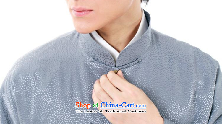 The dispatch of the Spring and Autumn Period and the Tang dynasty men silk band high-end dresses sauna new Chinese father Long-sleeve traditional feel China wind youth arts fan tray clip collar XL gray wave point silk jackets L picture, prices, brand platters! The elections are supplied in the national character of distribution, so action, buy now enjoy more preferential! As soon as possible.