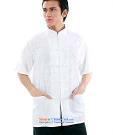 The dispatch of new products in the summer load Tang Man white linen jacquard short-sleeved T-shirt new Chinese literary van collar retro-tie china wind youth Dress Shirt only white linen jacquard short-sleeved T-shirt XXXL picture, prices, brand platters! The elections are supplied in the national character of distribution, so action, buy now enjoy more preferential! As soon as possible.