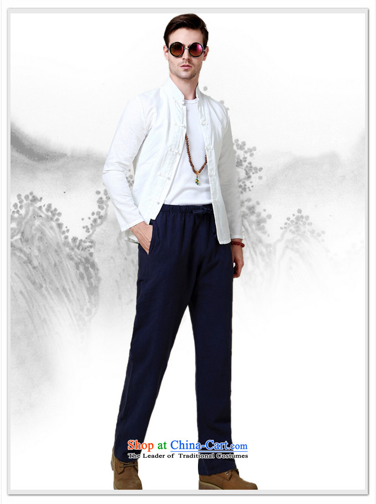 The new 2015 Yang Shuai cotton linen men Tang dynasty China wind long sleeved shirt collar shirt wild Chinese white shirt 40/170 forming the picture, prices, brand platters! The elections are supplied in the national character of distribution, so action, buy now enjoy more preferential! As soon as possible.