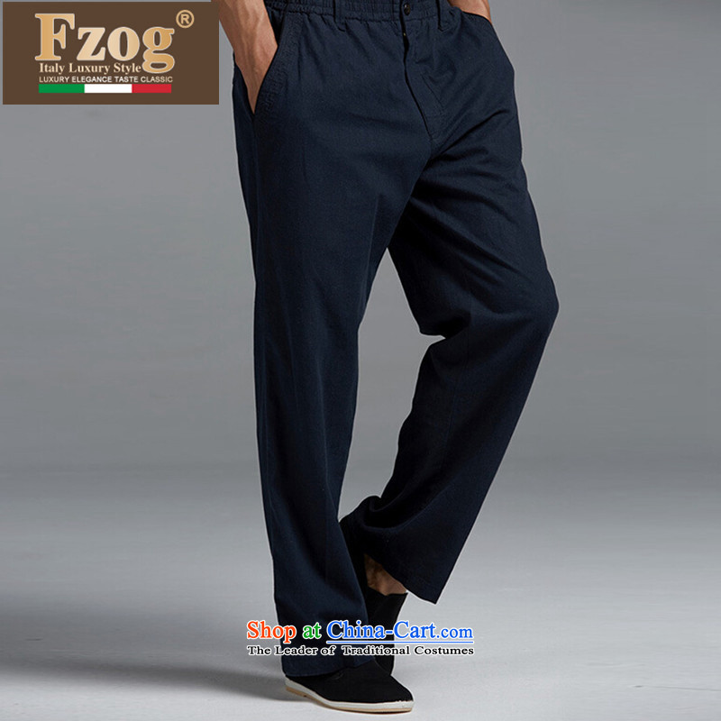 The new summer 2015 FZOG leisure men long trousers genuine China wind in older low comfort Tang dynasty dark blue XL,FZOG,,, shopping on the Internet