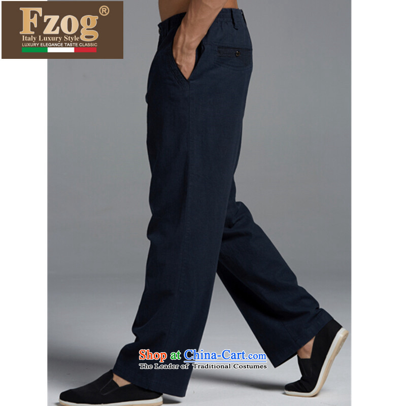 The new summer 2015 FZOG leisure men long trousers genuine China wind in older low comfort Tang dynasty dark blue XL,FZOG,,, shopping on the Internet