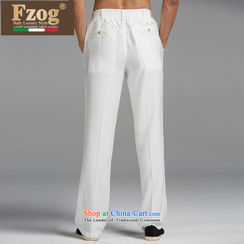 The new summer 2015 FZOG genuine counters relaxd casual Tang dynasty China wind long trousers and comfortable white men XXL,FZOG,,, shopping on the Internet