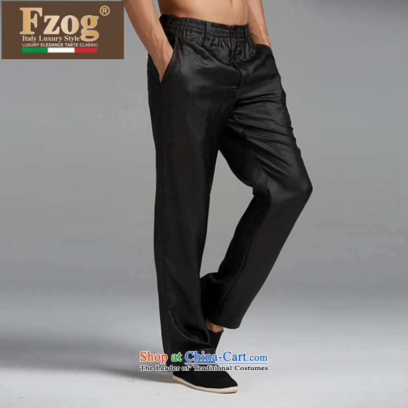   New upscale FZOG summer China wind Tang casual thin, comfort and breathability men long trousers, black XXL,FZOG,,, shopping on the Internet