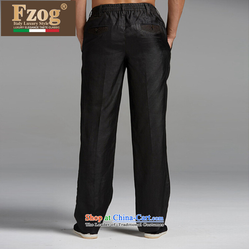   New upscale FZOG summer China wind Tang casual thin, comfort and breathability men long trousers, black XXL,FZOG,,, shopping on the Internet