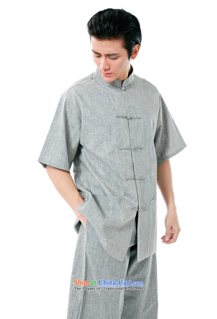 To send new Tang dynasty men summer short-sleeved T-shirt linen classic coating of traditional Chinese Dress stylish gray China wind father only T-shirt linen gray short-sleeved T-shirt XXXL picture, prices, brand platters! The elections are supplied in the national character of distribution, so action, buy now enjoy more preferential! As soon as possible.