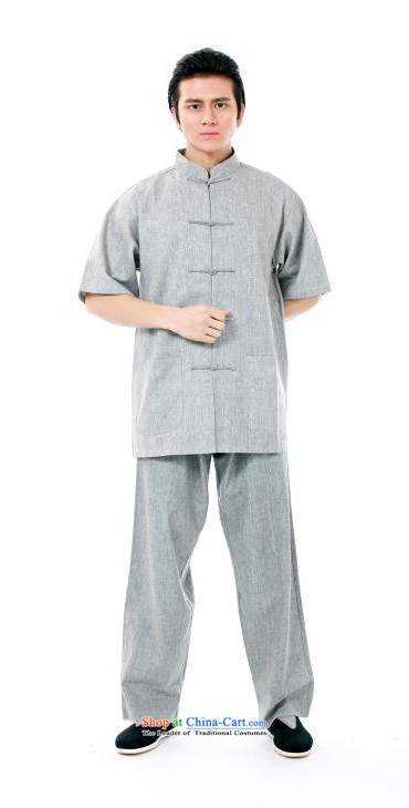 To send new Tang dynasty men summer short-sleeved T-shirt linen classic coating of traditional Chinese Dress stylish gray China wind father only T-shirt linen gray short-sleeved T-shirt XXXL picture, prices, brand platters! The elections are supplied in the national character of distribution, so action, buy now enjoy more preferential! As soon as possible.
