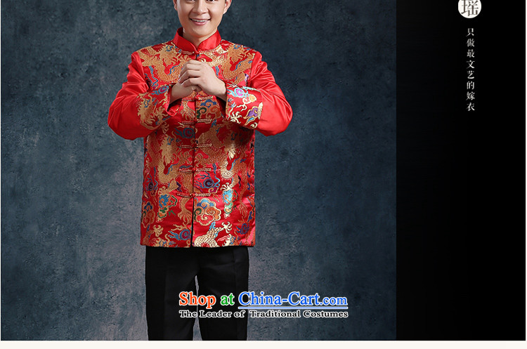 Pang Daomu men yao Su Wo Service of the bridegroom Chinese men married wedding dresses bows service men Chinese tunic Sau San Tong replacing large red suit autumn and winter thick-made single-sided dragon S6412 L chest 120CM photo, prices, brand platters! The elections are supplied in the national character of distribution, so action, buy now enjoy more preferential! As soon as possible.