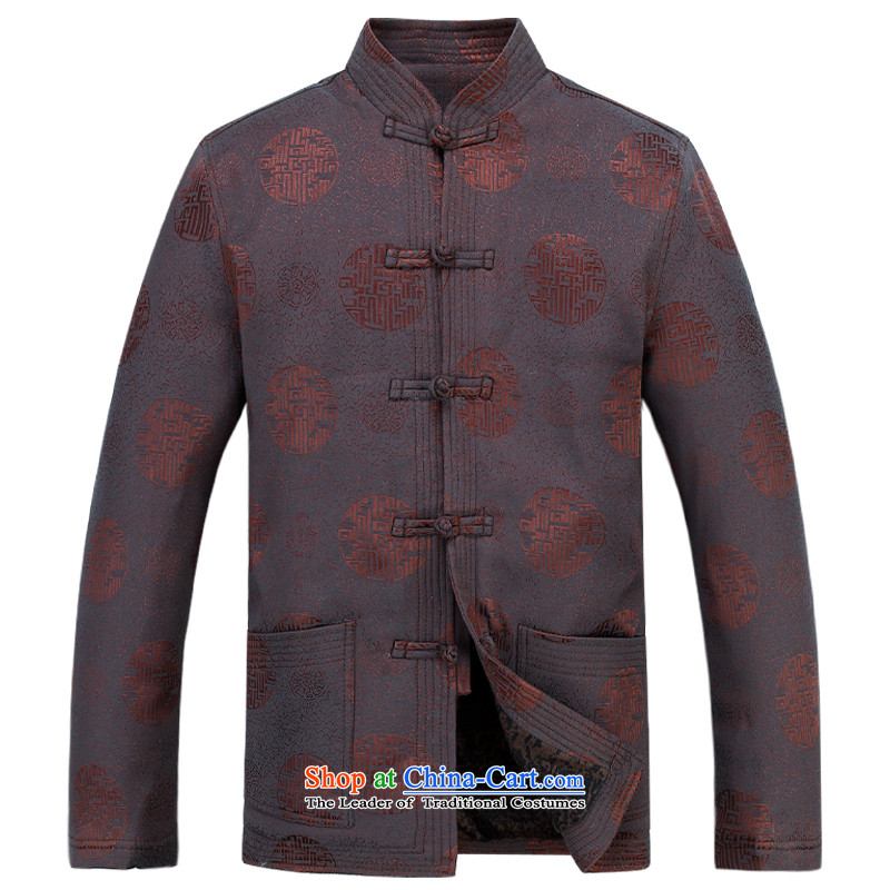 The autumn and winter, aeroline men Tang dynasty China wind long-sleeved father in older kit brown XXXL,MEROPIA,,, shopping on the Internet