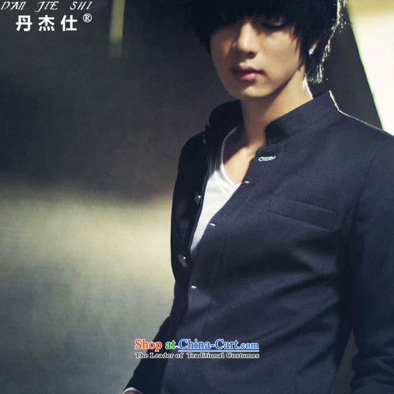Dan Jie Shi?Spring 2015 men's new Korean leisure suit coats collar male Chinese tunic suit small Sau San men 1803 Black?L