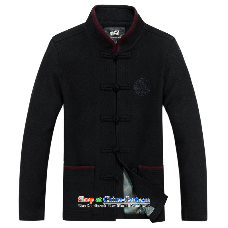 The autumn and winter, aeroline men Tang dynasty China wind long-sleeved father in dark blue jacket聽XXXL,MEROPIA,,, older shopping on the Internet