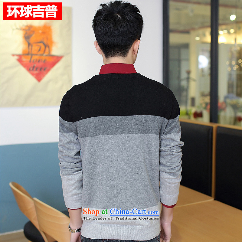 International long-sleeved Knitted Shirt and Jeep 2015 new stylish Korean Sau San sweater H2008 XXXL, black universal jeep (HUANQIUJIPU) , , , shopping on the Internet