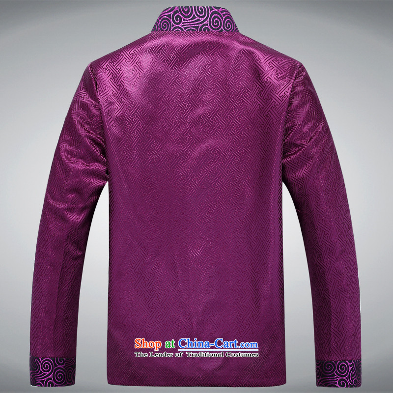 The autumn and winter, aeroline men Tang dynasty China wind long-sleeved jacket in both the father of older XXL,MEROPIA,,, Purple Shopping on the Internet