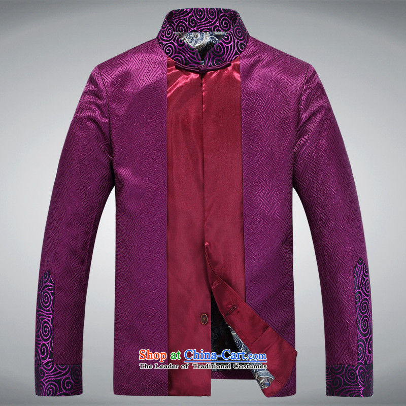 The autumn and winter, aeroline men Tang dynasty China wind long-sleeved jacket in both the father of older XXL,MEROPIA,,, Purple Shopping on the Internet
