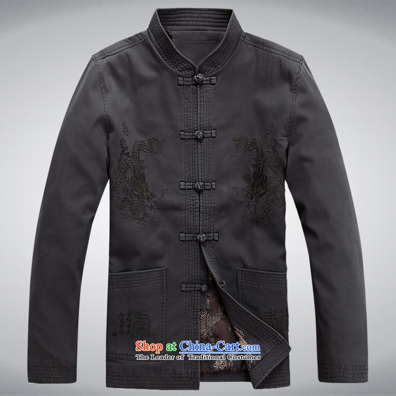 The autumn and winter, aeroline men Tang dynasty China wind long-sleeved jacket in both the father of older gray M,MEROPIA,,, shopping on the Internet