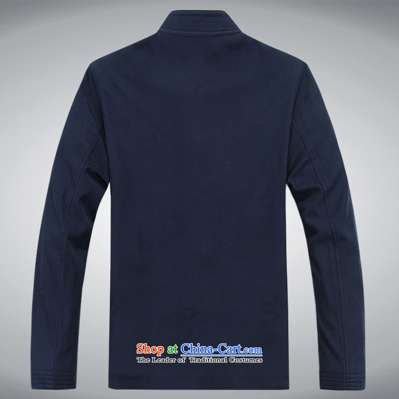 The autumn and winter, aeroline men Tang dynasty China wind long-sleeved father in older packaged deep blue L,MEROPIA,,, shopping on the Internet