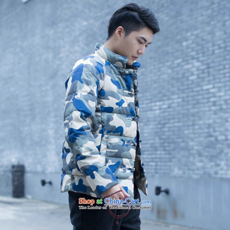 Floral winter clothing new stylish men improved men Tang Gown down cotton coat leisure collar camouflage China Wind Jacket Color 2XL, figure it , , , shopping on the Internet