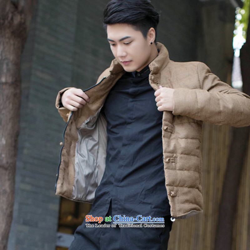 Floral autumn and winter New Men Tang dynasty improved collar disc detained men feather cotton coat Sau San jacket color pictures and clips , L, floral shopping on the Internet has been pressed.