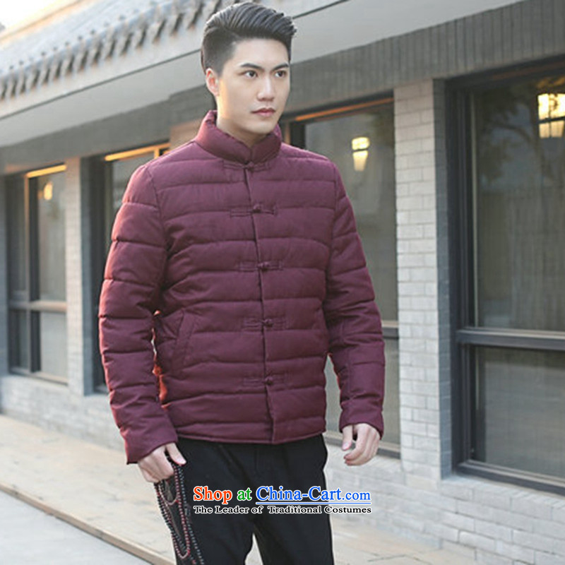 Dan smoke men Tang dynasty autumn and winter new collar manually drive Chinese Wind and feather cotton coat jacket and pictures folders   3XL color