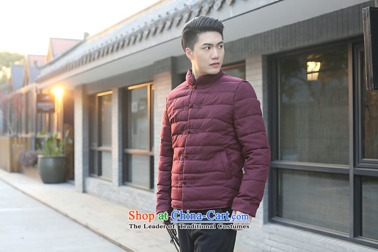 Floral men Tang dynasty autumn and winter new collar manually drive Chinese Wind and feather cotton coat jacket and pictures folders 