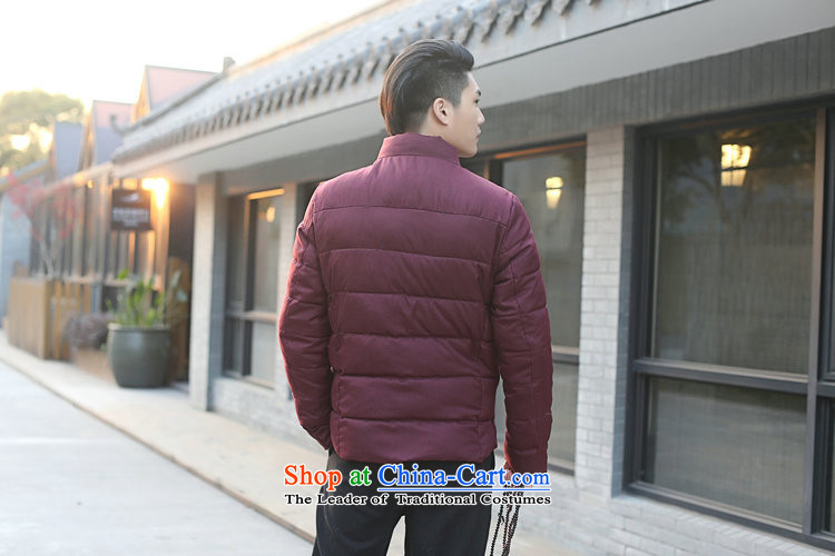 Floral men Tang dynasty autumn and winter new collar manually drive Chinese Wind and feather cotton coat jacket and pictures folders 