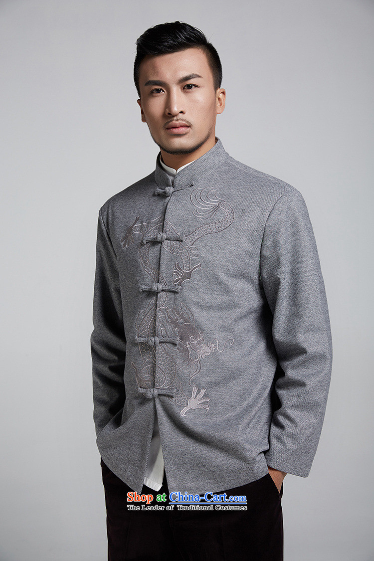 De Fudo Dragon embroidery genuine Tang Dynasty Chinese long-sleeve sweater men fall and winter clothes China wind Chinese clothing gray XL Photo, prices, brand platters! The elections are supplied in the national character of distribution, so action, buy now enjoy more preferential! As soon as possible.