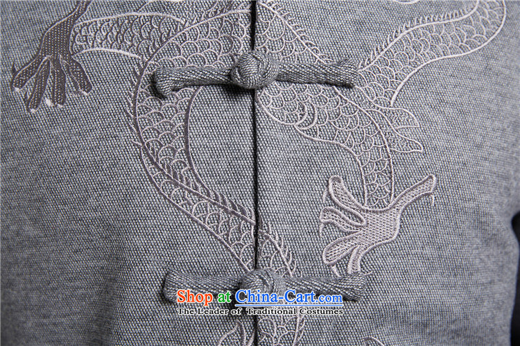 De Fudo Dragon embroidery genuine Tang Dynasty Chinese long-sleeve sweater men fall and winter clothes China wind Chinese clothing gray XL Photo, prices, brand platters! The elections are supplied in the national character of distribution, so action, buy now enjoy more preferential! As soon as possible.