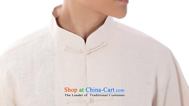 The dispatch of Tang Dynasty and the summer short-sleeved elderly in linen new Chinese short-sleeved temperament disc buttoned, national service men summer youth disk China wind Mock-Neck Shirt clip only linen beige short-sleeved T-shirt L picture, prices, brand platters! The elections are supplied in the national character of distribution, so action, buy now enjoy more preferential! As soon as possible.