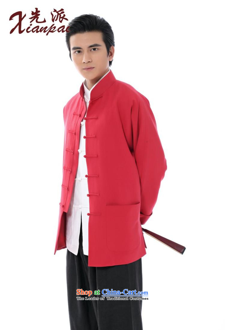The dispatch of the Spring and Autumn Period and the Tang Dynasty New Men silk linen coat retro-sleeved stylish youth China wind wedding dresses long-sleeved top tray red clip collar chinese red T-shirt, jacket Ma Tei , prices, picture XXL brand platters! The elections are supplied in the national character of distribution, so action, buy now enjoy more preferential! As soon as possible.