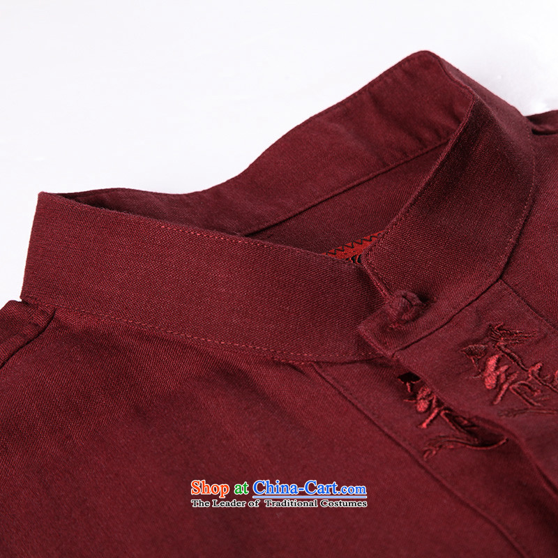 To replace the fall of Tang Lung China wind men bamboo Ma Tei & rayon long-sleeved shirt certificates130-14328 dark red 48 dark red to lung , , , 53/481 shopping on the Internet