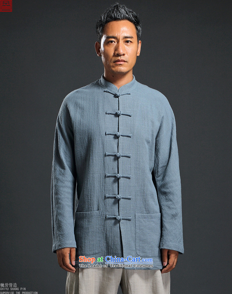 Renowned Tang dynasty autumn long-sleeved men's disk-han-China wind linen men casual relaxd cotton linen shirts and Light Violet 2XL Photo, prices, brand platters! The elections are supplied in the national character of distribution, so action, buy now enjoy more preferential! As soon as possible.