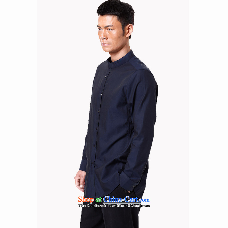 To replace 2015 Autumn Tang Lung New China wind men pure cotton long-sleeved shirt 15,154 was paid in dark blue 48-yard white 52, Lung , , , to online shopping