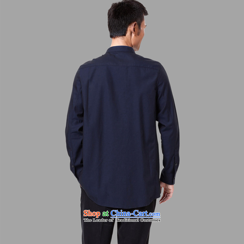 To replace 2015 Autumn Tang Lung New China wind men pure cotton long-sleeved shirt 15,154 was paid in dark blue 48-yard white 52, Lung , , , to online shopping
