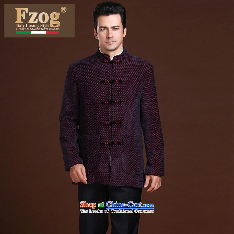 Fzog    printed cloth leisure minimalist men loose long-sleeved middle-aged men's dot Tang dynasty breathability red XL,FZOG,,, shopping on the Internet