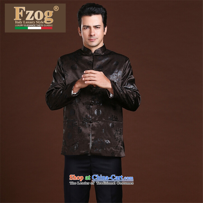Fzog   new men casual simplicity loose printed cloth animal patterns of older men's comfortable black XXXL,FZOG,,, Tang dynasty shopping on the Internet