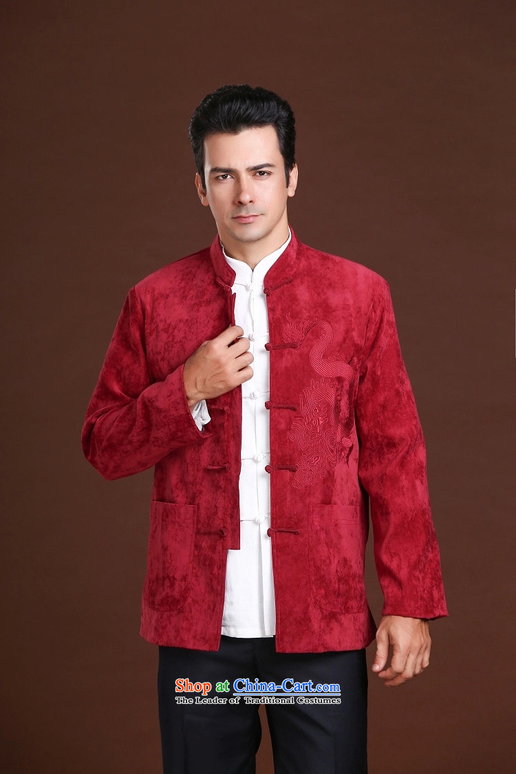 Fzog   leisure minimalist China wind men printed cloth animal patterns of middle-aged men's Long-sleeve loose Tang RED M picture, prices, brand platters! The elections are supplied in the national character of distribution, so action, buy now enjoy more preferential! As soon as possible.