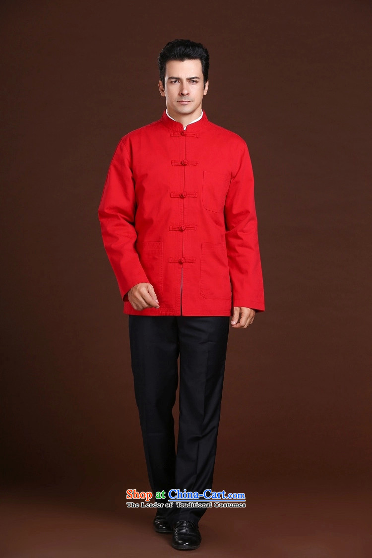    China wind winter new FZOG men casual simplicity of middle-aged men's Long-sleeve relaxd comfortable red XXXXL Tang dynasty picture, prices, brand platters! The elections are supplied in the national character of distribution, so action, buy now enjoy more preferential! As soon as possible.