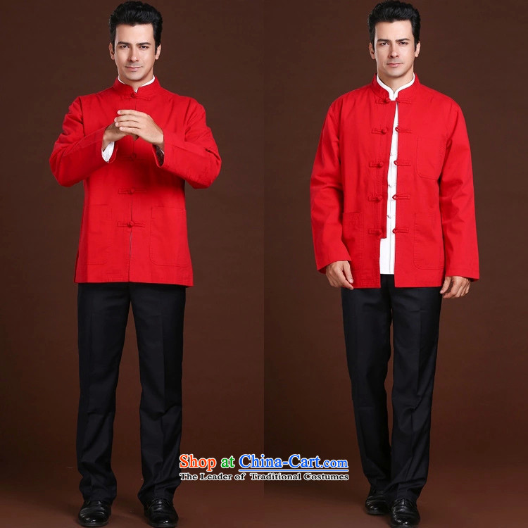    China wind winter new FZOG men casual simplicity of middle-aged men's Long-sleeve relaxd comfortable red XXXXL Tang dynasty picture, prices, brand platters! The elections are supplied in the national character of distribution, so action, buy now enjoy more preferential! As soon as possible.