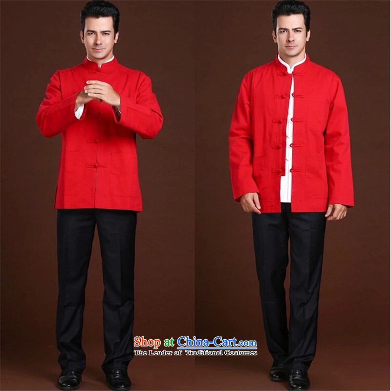    China wind winter new FZOG men casual simplicity of middle-aged men's Long-sleeve relaxd comfortable red XXXXL,FZOG,,, Tang dynasty shopping on the Internet